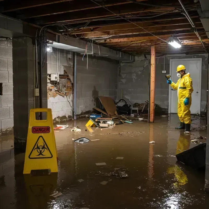 Flooded Basement Electrical Hazard in Sangamon County, IL Property